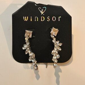 Windsor Silver Crystal Vine Earring Set